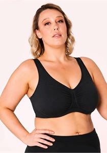 Wirefree 95% Cotton Leisure Bra Black